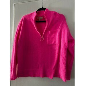 Lou & Grey Vibrant Pink Half Zip Cozy Sweater - Medium Petite